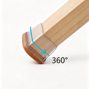Transparent Silicone Chair Leg Protectors with Felt – Square Legs