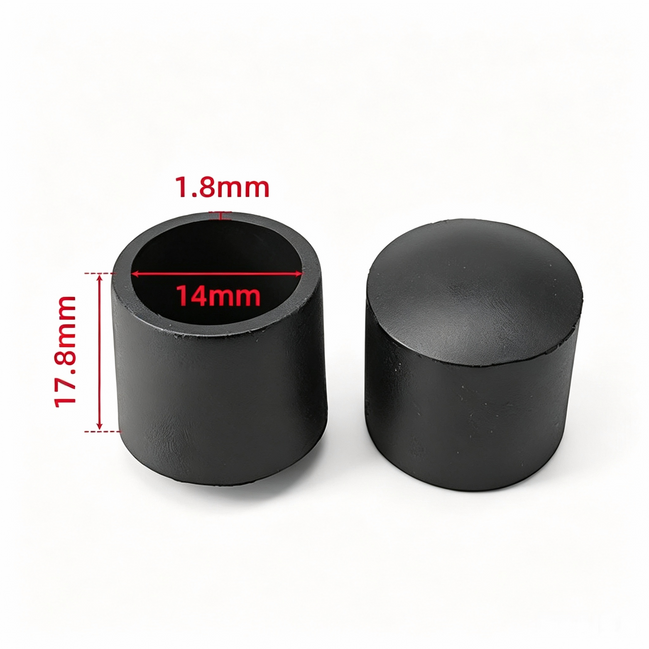 Black Domed Silicone Chair Leg Caps