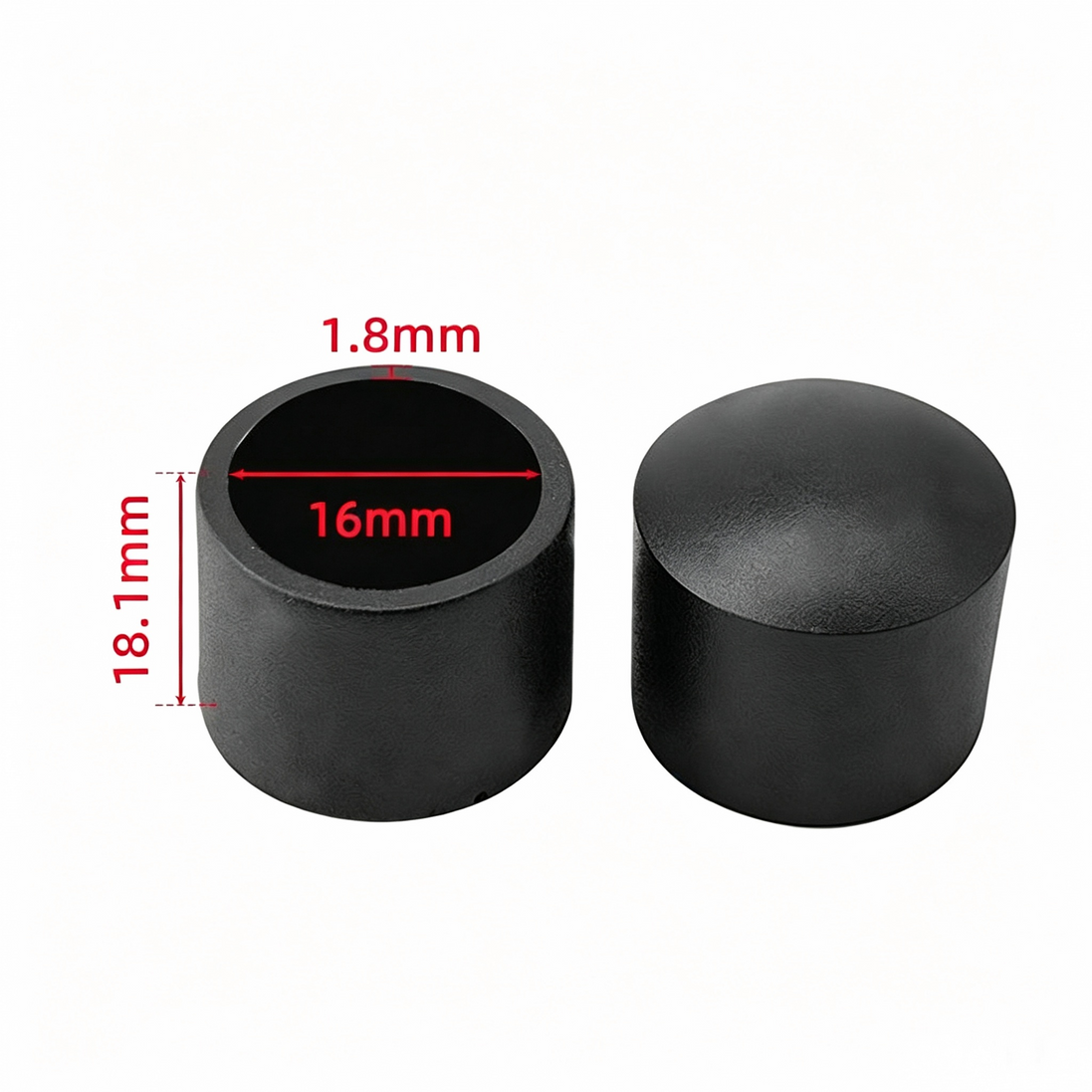 Black Domed Silicone Chair Leg Caps