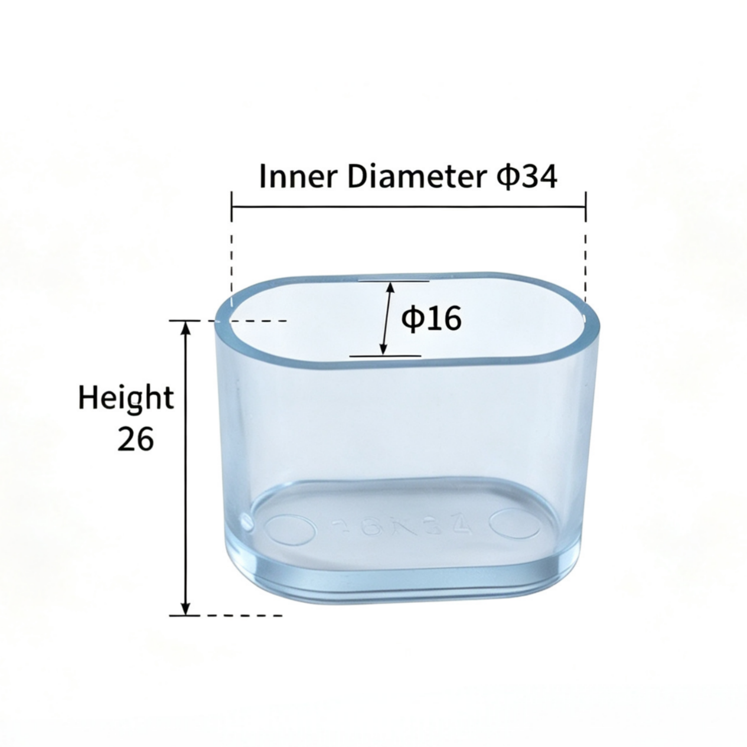 Clear oval chair leg protector