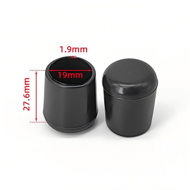 Black domed chair leg cap