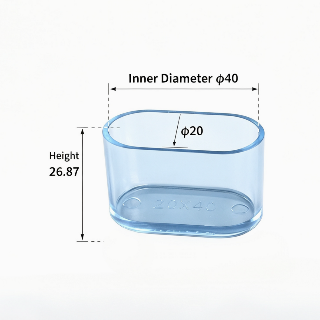Clear oval chair leg protector