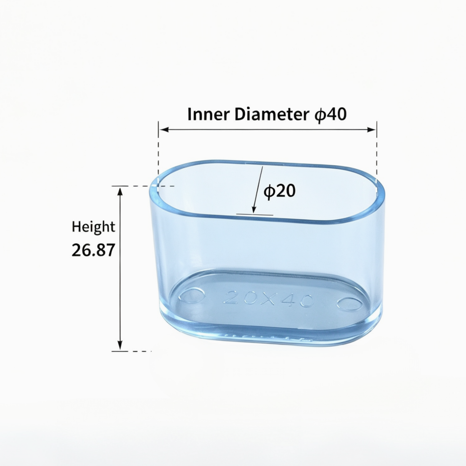 Clear oval chair leg protector