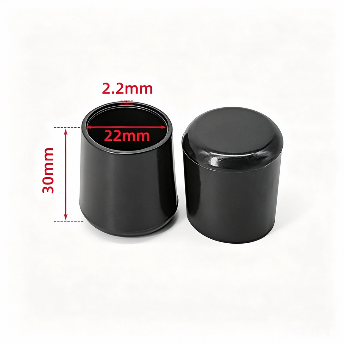 Black Domed Silicone Chair Leg Caps