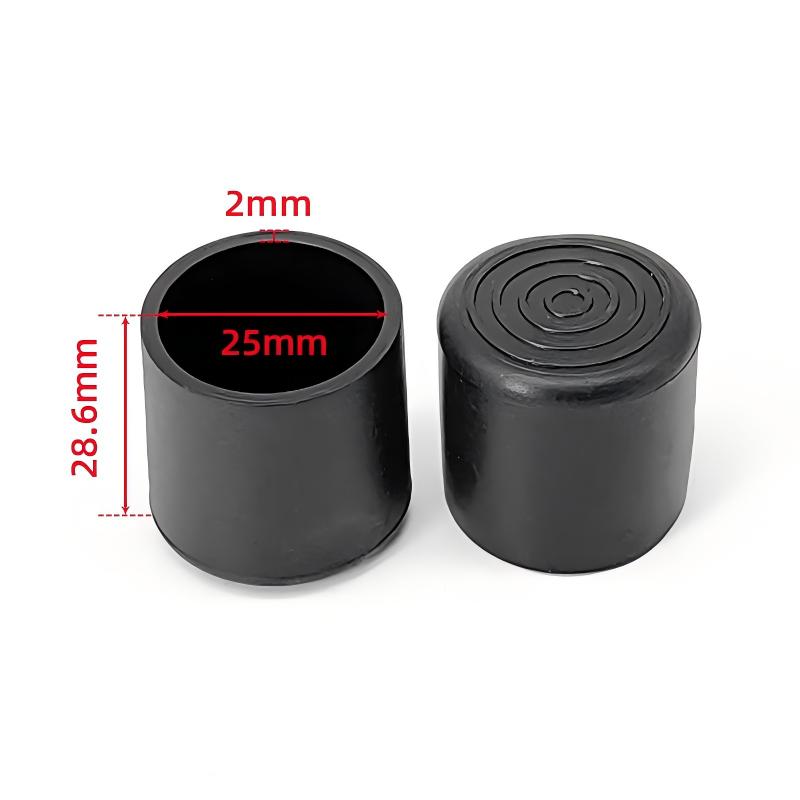 Black Domed Silicone Chair Leg Caps