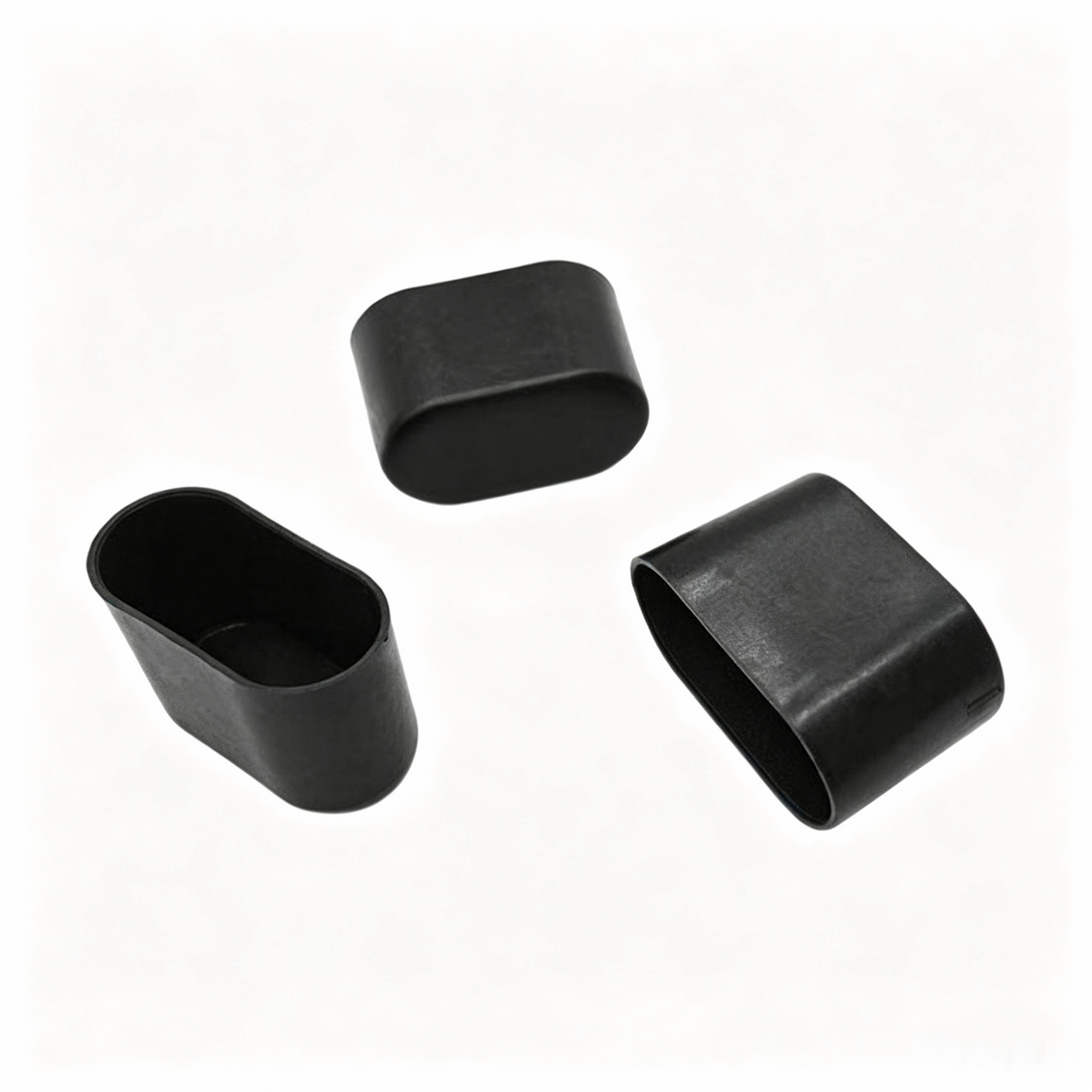 Black Silicone Chair Leg Caps – Oval Legs