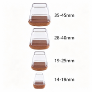 Transparent Silicone Chair Leg Protectors with Felt – Square Legs