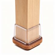 Transparent Silicone Chair Leg Protectors with Felt – Square Legs
