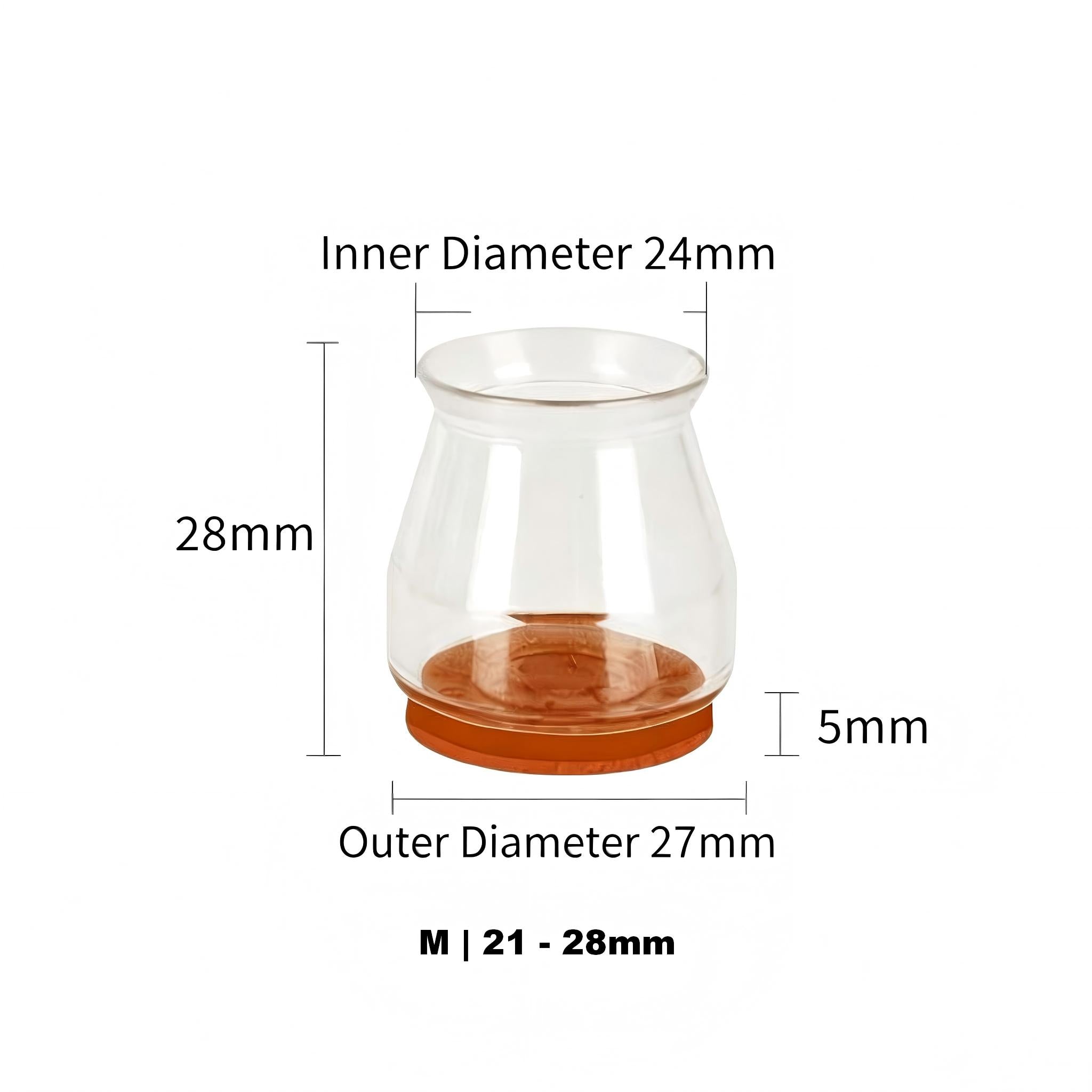 Clear Silicone Chair Leg Protectors with Felt – Round Legs