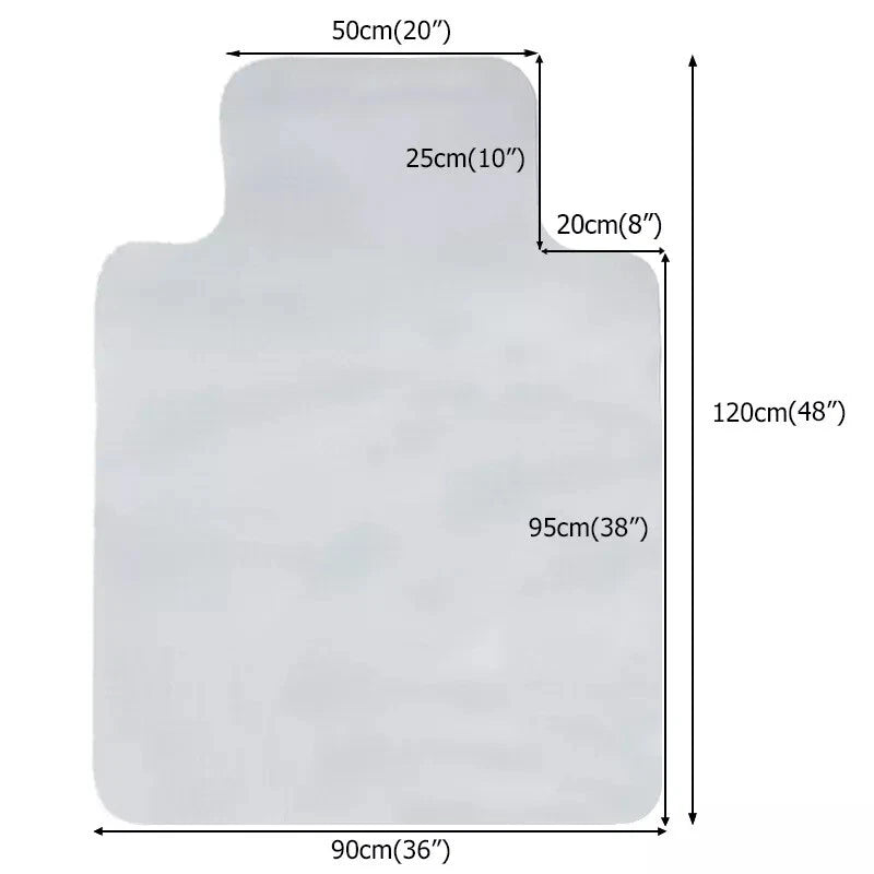 Clear Office Chair Mat for Carpet Non-Slip Studded Back – 120 × 90 cm