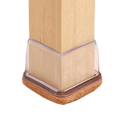 Transparent Silicone Chair Leg Protectors with Felt – Square Legs
