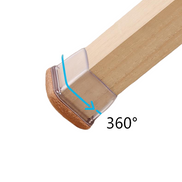 Transparent Silicone Chair Leg Protectors with Felt – Square Legs