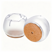 Silicone Chair Leg Protectors with Felt – Round or Square Legs