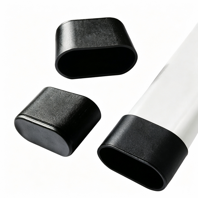 Black Silicone Chair Leg Caps – Oval Legs