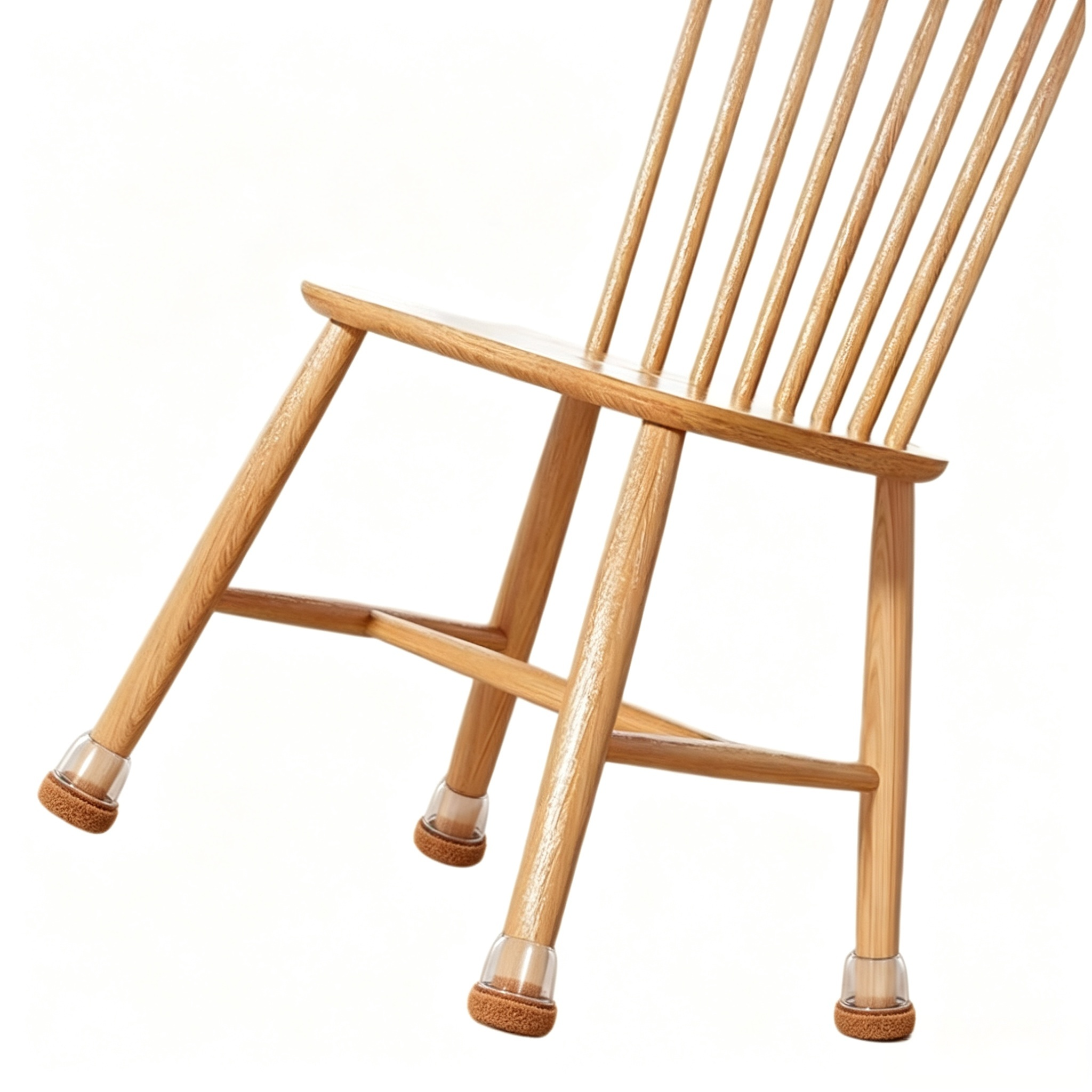 Transparent Silicone Chair Leg Protectors with Felt – Round Legs